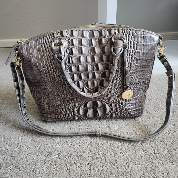 Brahmin Duxbury Green/Gray Satchel Bag - Picture 2 of 10